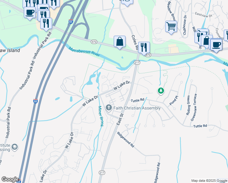 map of restaurants, bars, coffee shops, grocery stores, and more near 248 Burgundy Hill Lane in Middletown