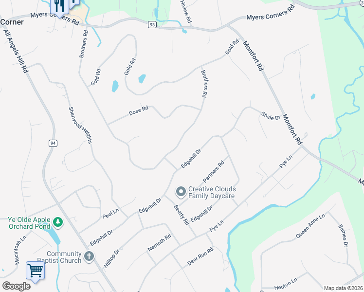 map of restaurants, bars, coffee shops, grocery stores, and more near 77 Brothers Road in Wappingers Falls