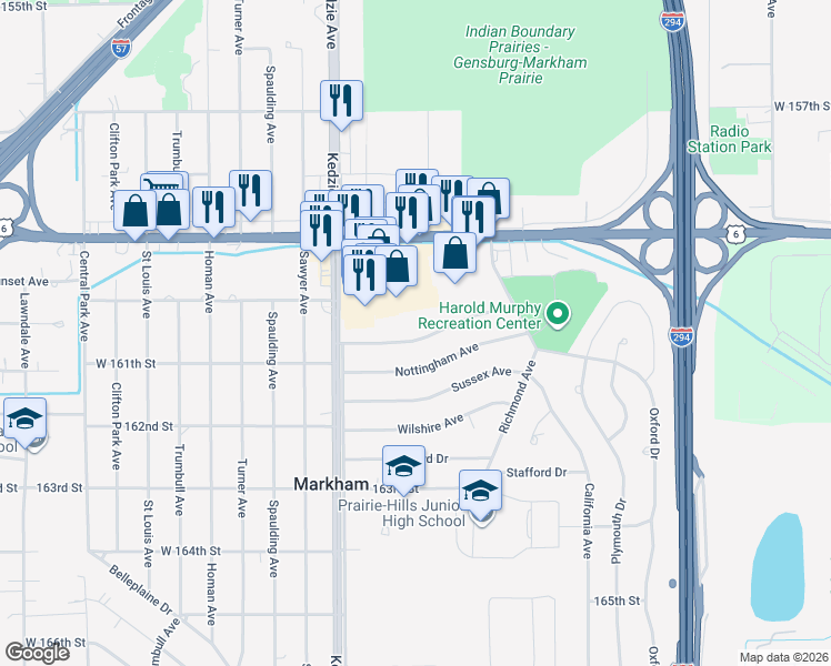 map of restaurants, bars, coffee shops, grocery stores, and more near 3048 Sherwood Avenue in Markham