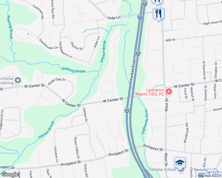 map of restaurants, bars, coffee shops, grocery stores, and more near 191 Empress Drive in Southington