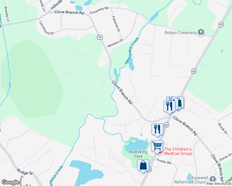 map of restaurants, bars, coffee shops, grocery stores, and more near 81 Clove Branch Road in Hopewell Junction