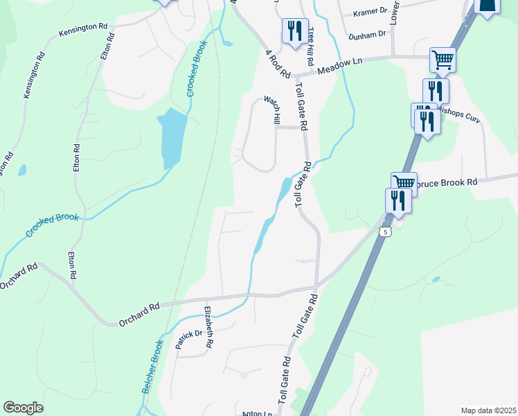 map of restaurants, bars, coffee shops, grocery stores, and more near 142 O'Connell Drive in Berlin