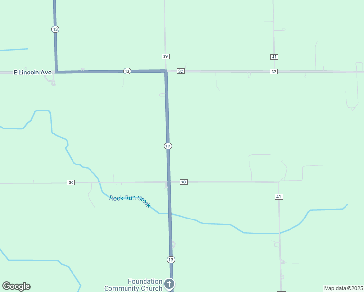 map of restaurants, bars, coffee shops, grocery stores, and more near 61790 Indiana 13 in Goshen