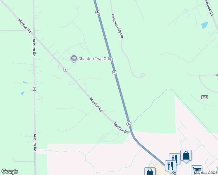 map of restaurants, bars, coffee shops, grocery stores, and more near 11375 Woodie Glen Drive in Chardon