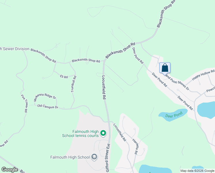 map of restaurants, bars, coffee shops, grocery stores, and more near 611 Locustfield Road in Falmouth