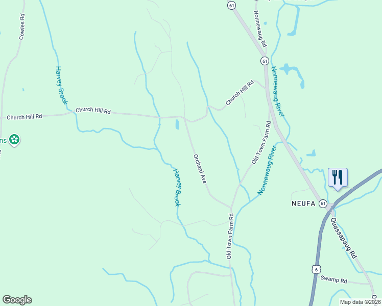 map of restaurants, bars, coffee shops, grocery stores, and more near 67 Orchard Avenue in Woodbury