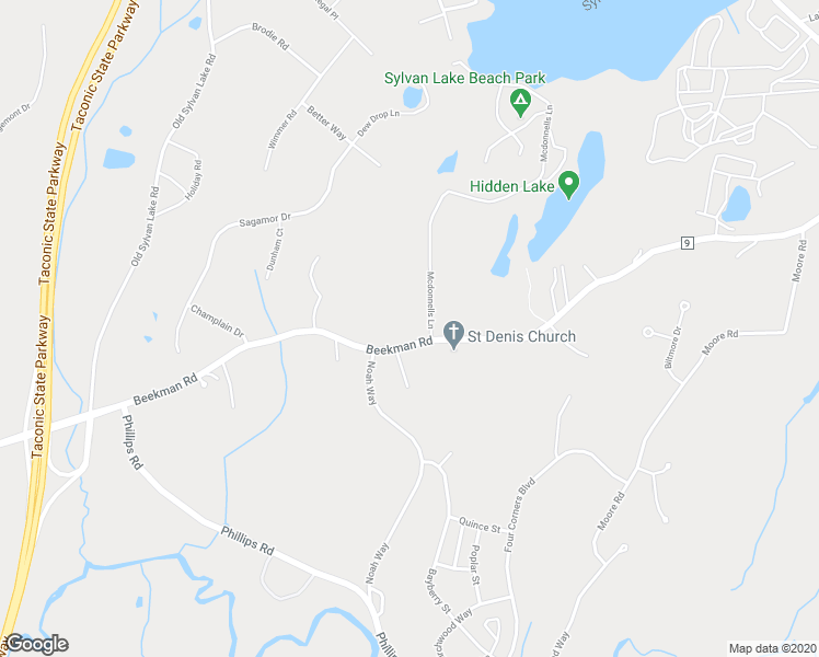 map of restaurants, bars, coffee shops, grocery stores, and more near 585 Beekman Road in Hopewell Junction