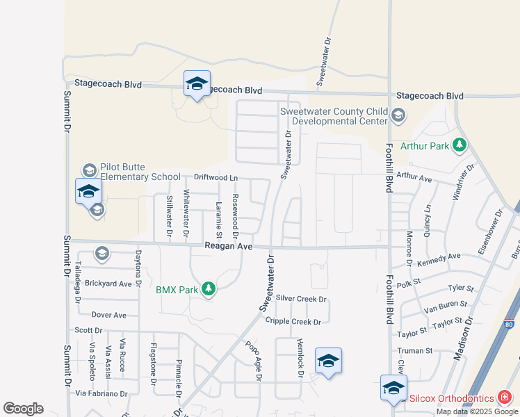 map of restaurants, bars, coffee shops, grocery stores, and more near 1012 Wood Haven Dr in Rock Springs