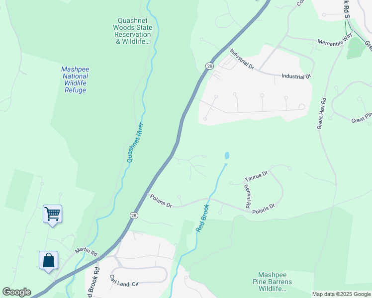 map of restaurants, bars, coffee shops, grocery stores, and more near 950 Falmouth Road in Mashpee
