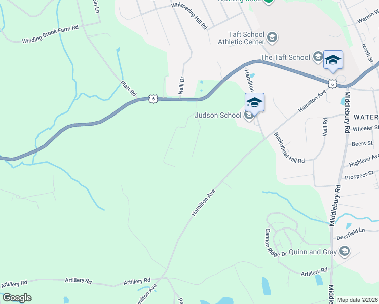 map of restaurants, bars, coffee shops, grocery stores, and more near 126 Circuit Avenue in Watertown