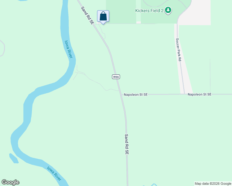 map of restaurants, bars, coffee shops, grocery stores, and more near 4601-4745 Sand Road Southeast in Iowa City