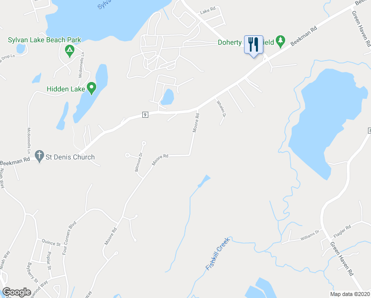 map of restaurants, bars, coffee shops, grocery stores, and more near 139 Benton Moore Road in Hopewell Junction