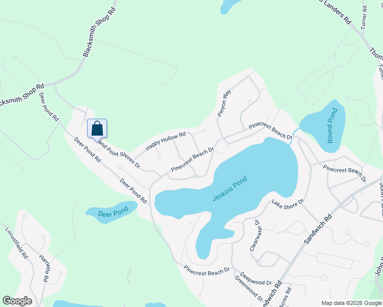 map of restaurants, bars, coffee shops, grocery stores, and more near 9 Happy Hollow Road in Falmouth