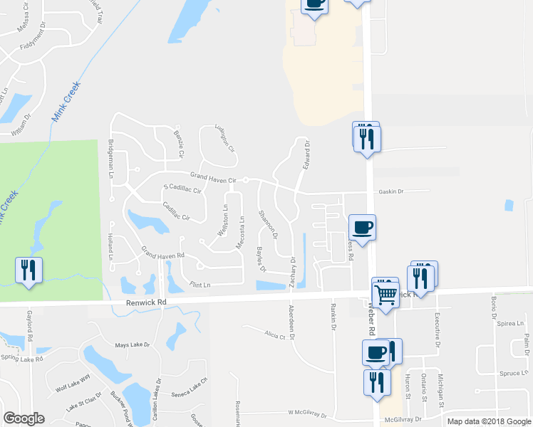 map of restaurants, bars, coffee shops, grocery stores, and more near 697 South Shannon Drive in Romeoville