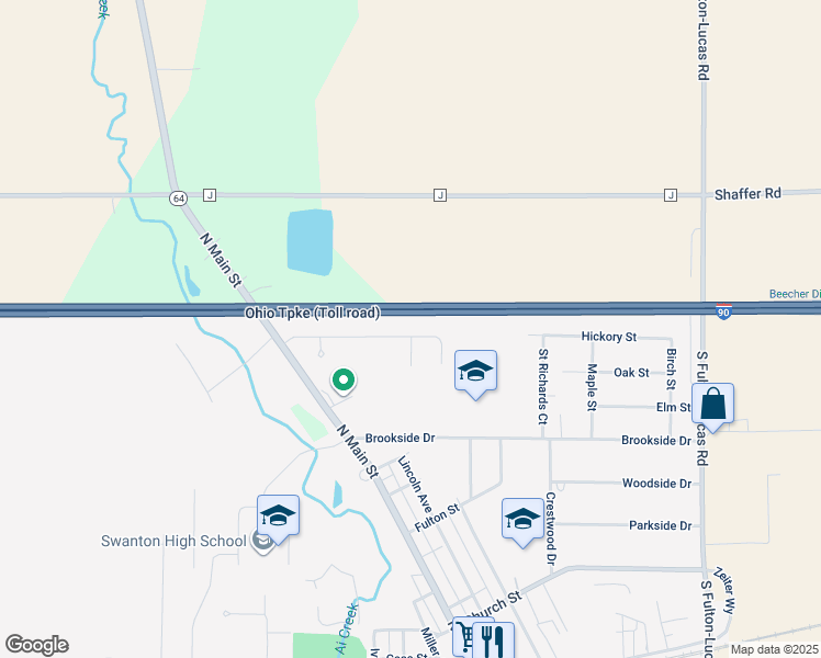 map of restaurants, bars, coffee shops, grocery stores, and more near 303 Valley Woods Drive in Swanton