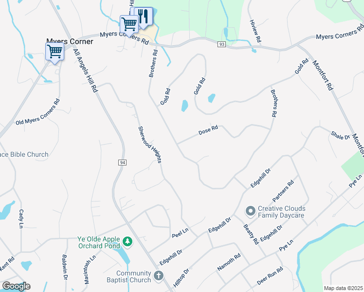 map of restaurants, bars, coffee shops, grocery stores, and more near 1 Dose Road in Wappingers Falls