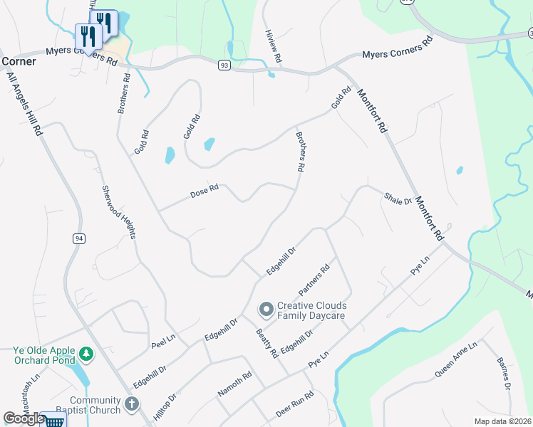 map of restaurants, bars, coffee shops, grocery stores, and more near 82 Brothers Road in Wappingers Falls