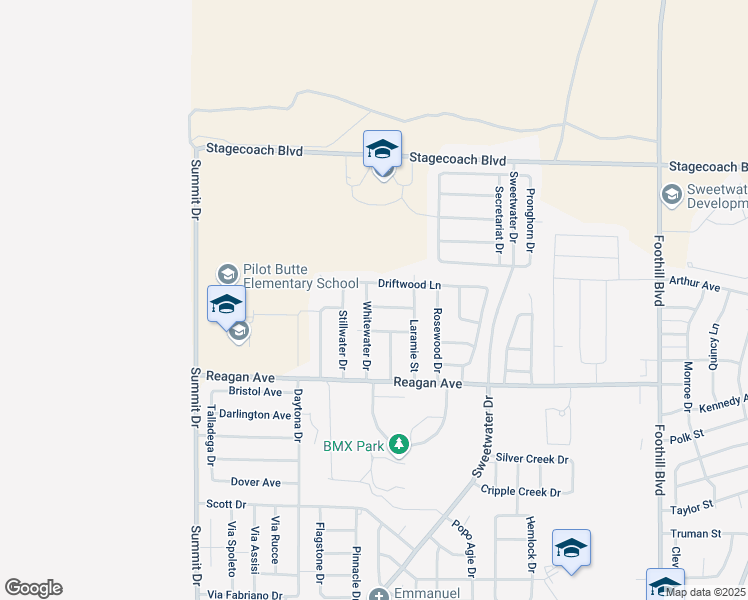 map of restaurants, bars, coffee shops, grocery stores, and more near 1103 Whitewater Dr in Rock Springs