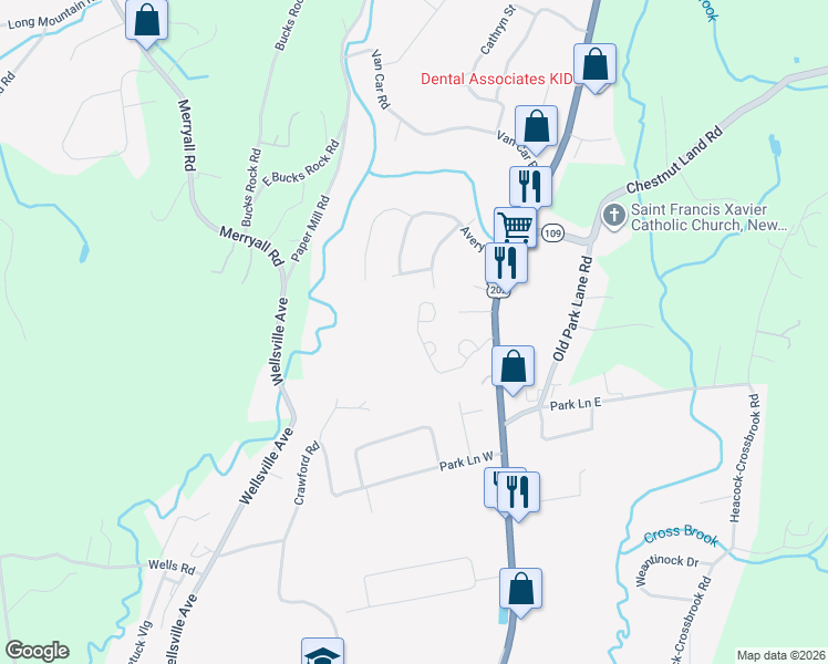 map of restaurants, bars, coffee shops, grocery stores, and more near 49 Carlson Ridge Road in New Milford