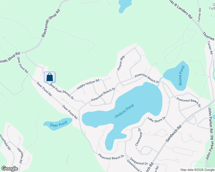 map of restaurants, bars, coffee shops, grocery stores, and more near 9 Happy Hollow Road in Falmouth