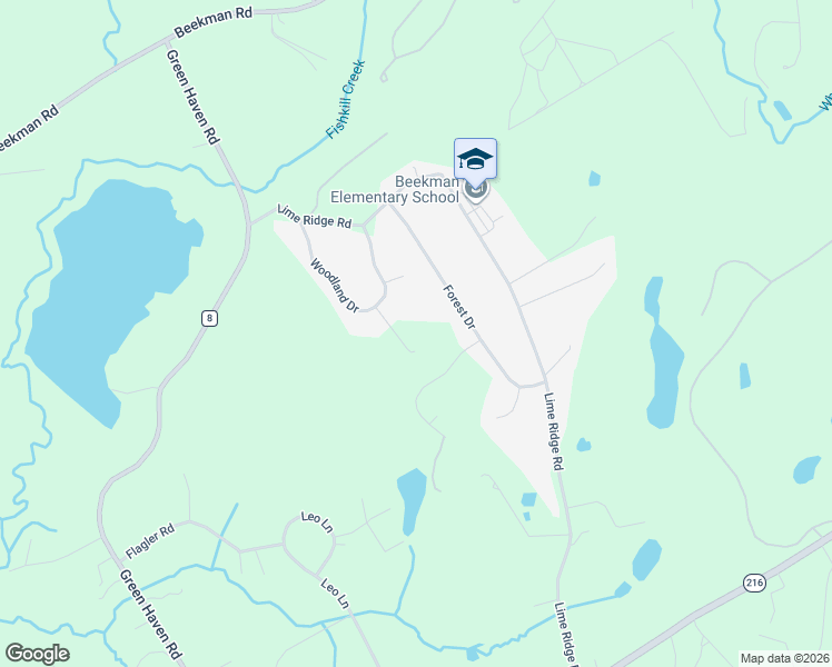 map of restaurants, bars, coffee shops, grocery stores, and more near 56 Woodland Dr in Poughquag