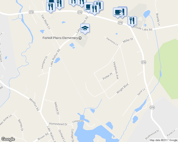 map of restaurants, bars, coffee shops, grocery stores, and more near 75 Wright Boulevard in Hopewell Junction