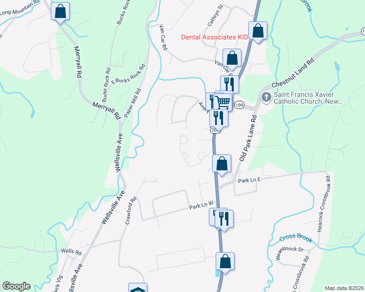 map of restaurants, bars, coffee shops, grocery stores, and more near 49 Carlson Ridge Road in New Milford