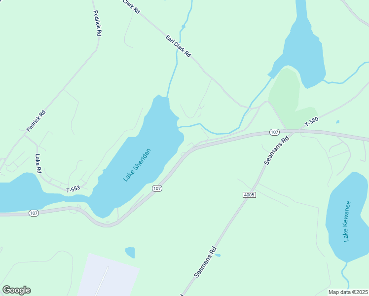 map of restaurants, bars, coffee shops, grocery stores, and more near Highway 107 in Nicholson