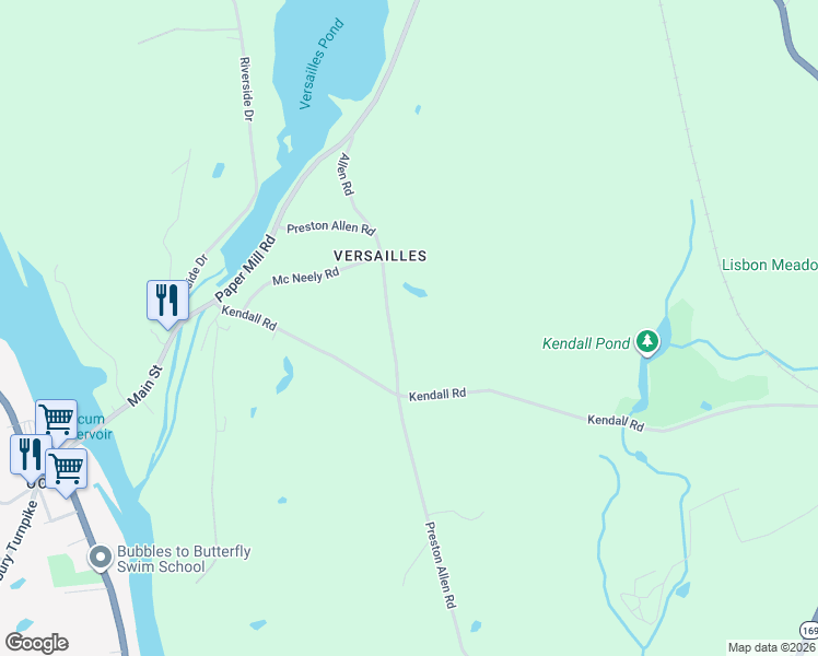 map of restaurants, bars, coffee shops, grocery stores, and more near 220 Preston Allen Road in Lisbon