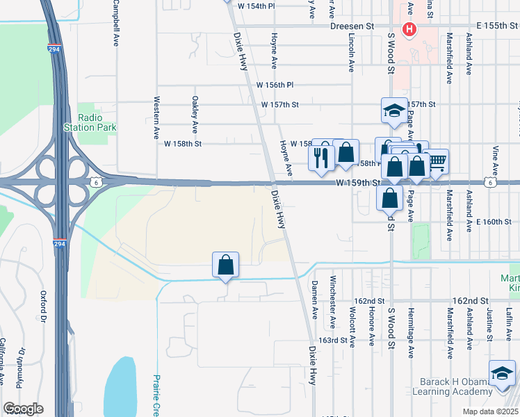 map of restaurants, bars, coffee shops, grocery stores, and more near 15947 Hamilton Avenue in Markham