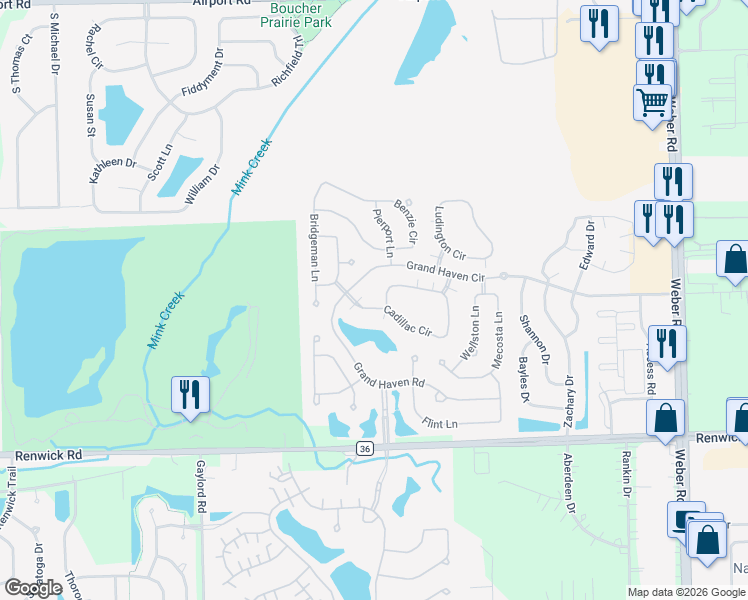 map of restaurants, bars, coffee shops, grocery stores, and more near 692 Cadillac Circle in Romeoville