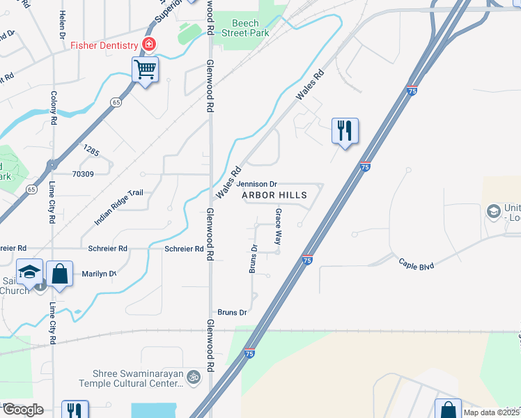 map of restaurants, bars, coffee shops, grocery stores, and more near 931 Orchard Drive in Rossford