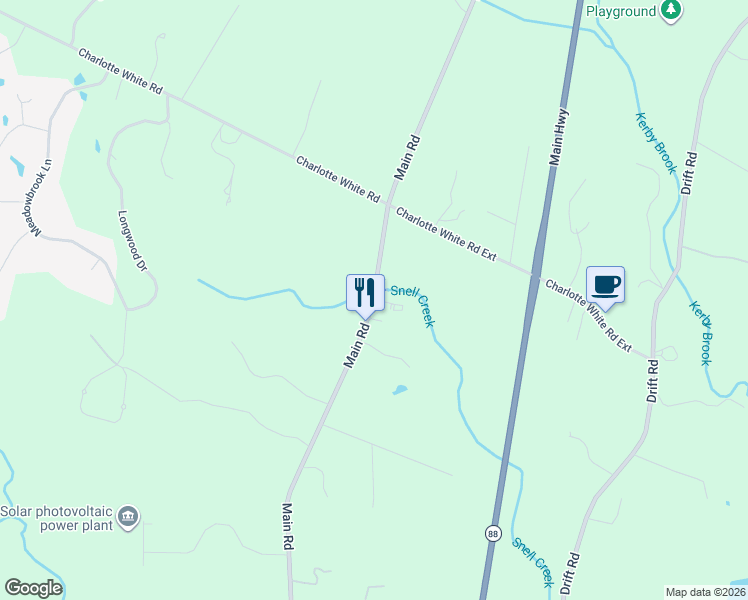map of restaurants, bars, coffee shops, grocery stores, and more near 438 Main Road in Westport