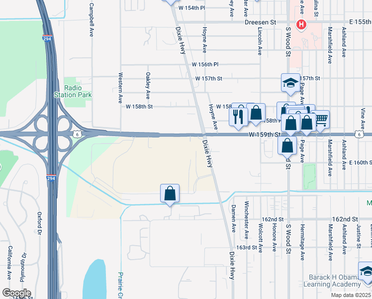 map of restaurants, bars, coffee shops, grocery stores, and more near 15947 Hamilton Avenue in Markham