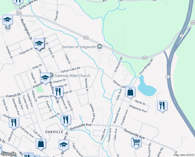 map of restaurants, bars, coffee shops, grocery stores, and more near 206 Parkman Street in Watertown