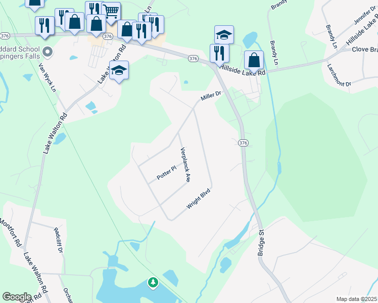 map of restaurants, bars, coffee shops, grocery stores, and more near 8 Verplanck Avenue in Hopewell Junction