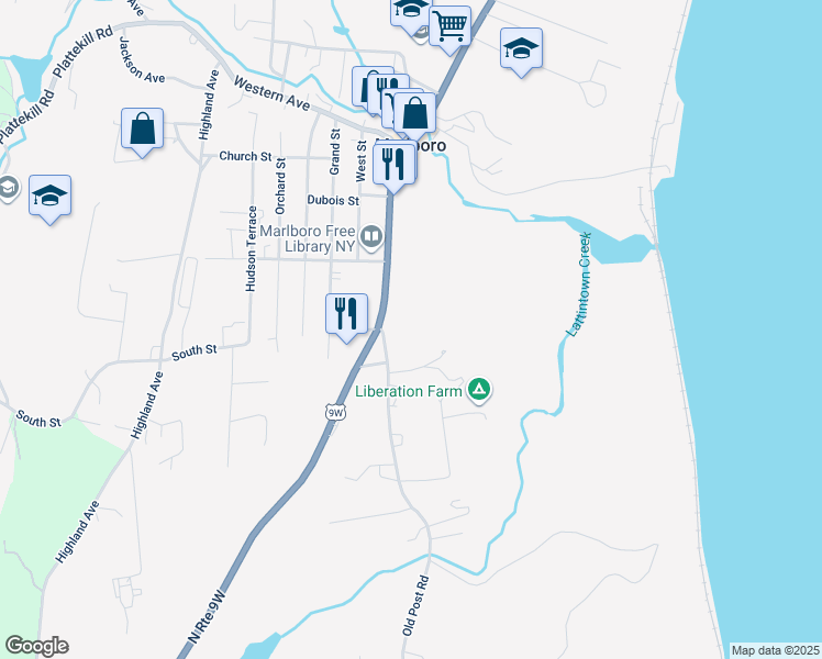 map of restaurants, bars, coffee shops, grocery stores, and more near 426 Old Post Road in Marlboro