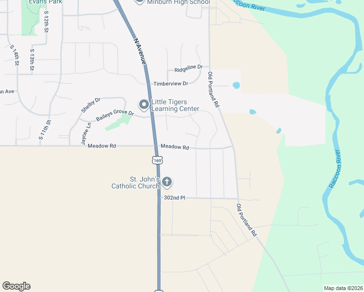 map of restaurants, bars, coffee shops, grocery stores, and more near 613 Meadow Road in Adel