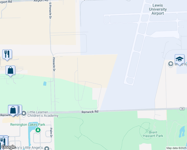 map of restaurants, bars, coffee shops, grocery stores, and more near 900 West Renwick Road in Romeoville