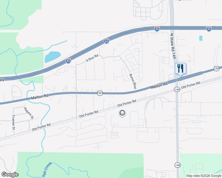map of restaurants, bars, coffee shops, grocery stores, and more near 1101 Carol St in Burns Harbor