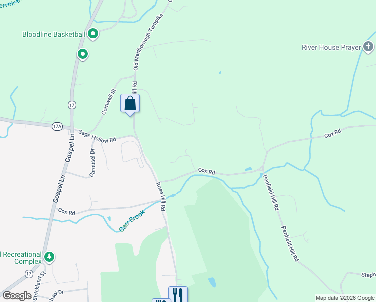 map of restaurants, bars, coffee shops, grocery stores, and more near 142 Cox Road in Portland