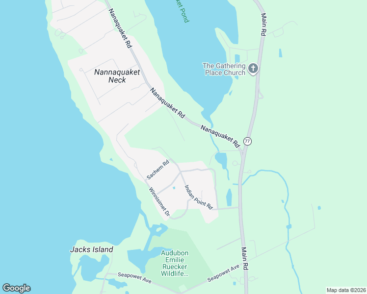 map of restaurants, bars, coffee shops, grocery stores, and more near 575 Nanaquaket Road in Tiverton