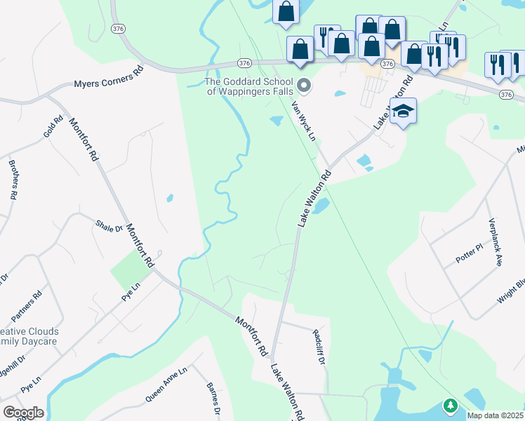 map of restaurants, bars, coffee shops, grocery stores, and more near 19 Lexington Drive in Wappingers Falls
