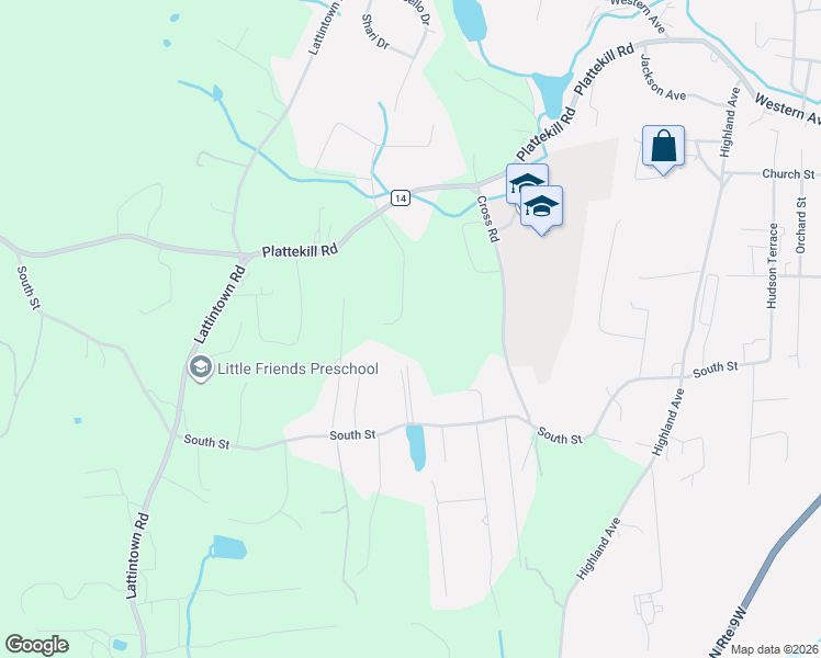 map of restaurants, bars, coffee shops, grocery stores, and more near 29 Orchard View Drive in Marlboro