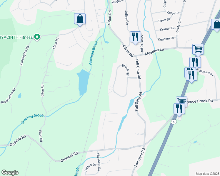 map of restaurants, bars, coffee shops, grocery stores, and more near 168 Watch Hill in Berlin