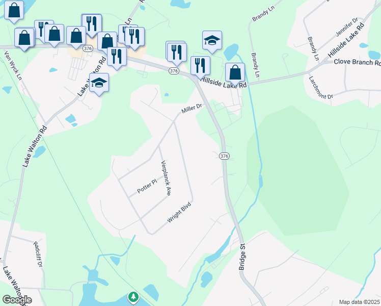 map of restaurants, bars, coffee shops, grocery stores, and more near 11 Wright Boulevard in Hopewell Junction