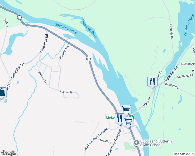 map of restaurants, bars, coffee shops, grocery stores, and more near 99 Baltic Road in Norwich