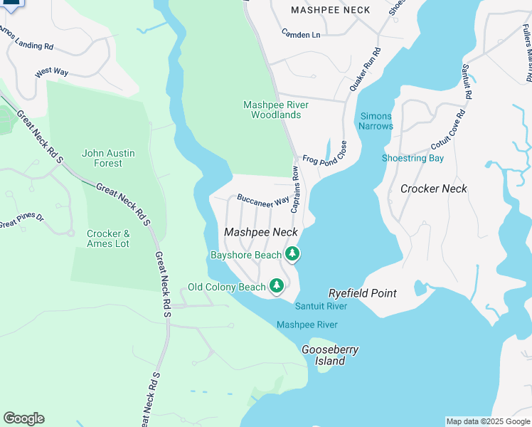 map of restaurants, bars, coffee shops, grocery stores, and more near 9 Treasure Lane in Mashpee