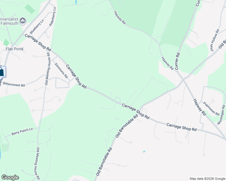 map of restaurants, bars, coffee shops, grocery stores, and more near 20 Saint Andrews Way in Falmouth