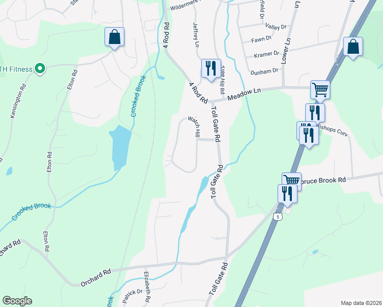 map of restaurants, bars, coffee shops, grocery stores, and more near 273 Watch Hill in Berlin